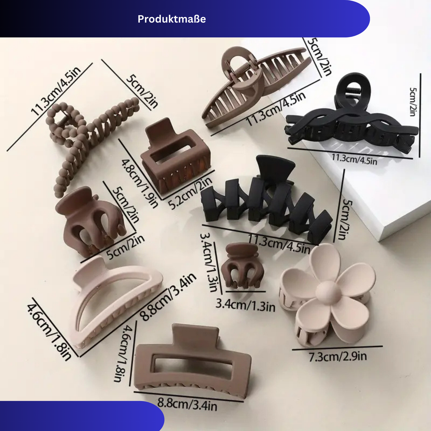 Haarklammer Set 10-teilig Große Haarklammer Haarspangen Damen claw clip